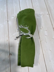 Silver Tone Reindeer Napkin Rings Set Of 8 - Picture 1 of 4