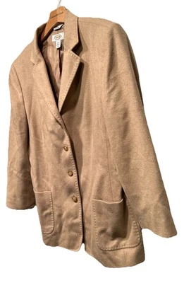 Blazer Talbots Cabello Camel 16 XXL Beige Tostado Botón Frontal De Colección Hecho en Italia Foto 1 de 3