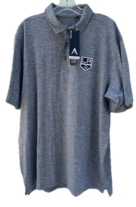 Los Angeles Kings Antigua NHL Grey Athletic Polo Shirt Mens Collard Dress S/S XL - Picture 1 of 7