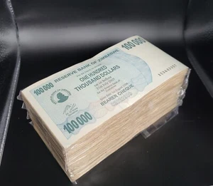 Zimbabwe 500 x 100000 Dollar 2006 - Pick- 48b - Half Brick 500 PCS – USED - Picture 1 of 3