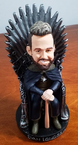 EVAN LONGORIA IRON THRONE Bobblehead RAYS 2017 Game of Thrones Original Box Cover