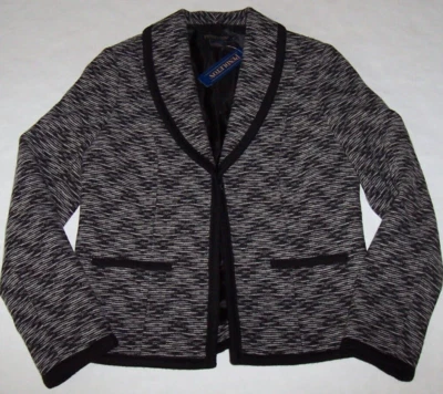 NUEVO CON ETIQUETAS Pendleton $279 100% LANA Negro/Gris OMBRE TWEEDY Blazer Chaqueta Para Mujer 6 Foto 1 de 4