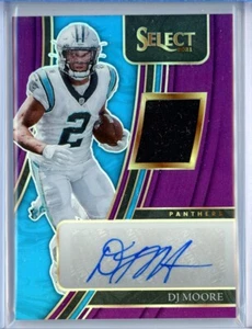 2021 Panini Select Signature Memorabilia Prizm #SMP-DJM DJ Moore 8/49 Purple - Bild 1 von 2