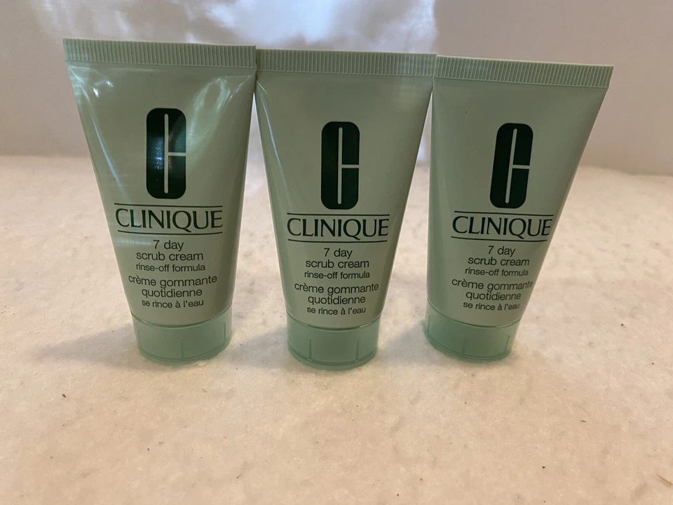 (3) Crema exfoliante Clinique de 7 días fórmula enjuagada tamaño de viaje 1 fl oz cada una Foto 1 de 1