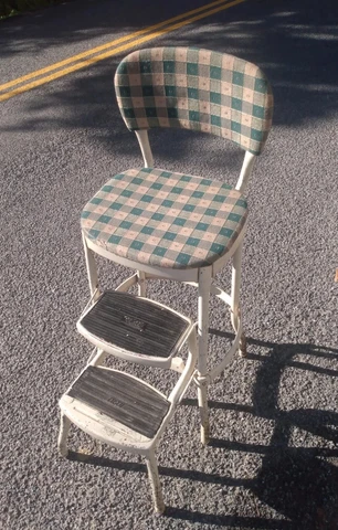 Vintage COSCO Kitchen Step Chair Stool with Slide Out Steps 35" high Cover