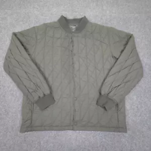 Uniqlo Jacket Mens LARGE Green Bomber Warm Padded Long Sleeve Winter Size L - Picture 1 of 9