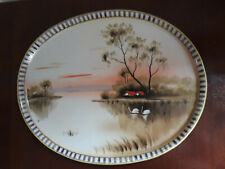 Vintage L& Co Nipponware decorative/ dressing table tray hand painted lake scene