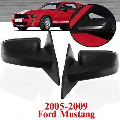 Espejos retrovisores de vidrio eléctrico texturizado para Ford Mustang 2005-2009 Foto 1 de 4