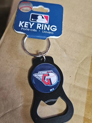 Cleveland Guardians Llavero Abridor de Botellas Negro NUEVO Foto 1 de 4