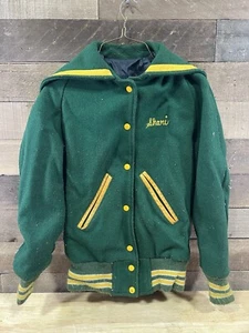 Vintage Blackhawk Cougars Varsity Jacket Marching Band Green/Yellow - Picture 1 of 10
