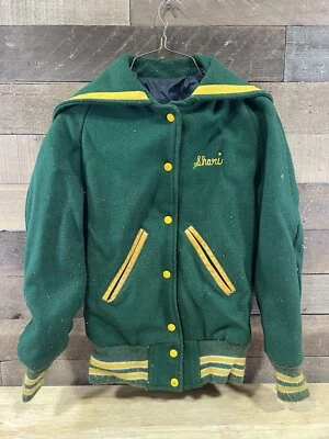 Chaqueta Universitaria Blackhawk Cougars Vintage Banda de Marcha Verde/Amarillo Foto 1 de 4