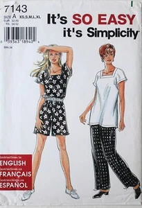 Simplicity 7143 Misses Its So Easy Tops Pants Shorts Sewing Pattern 6-24 XS-XL - Picture 1 of 1