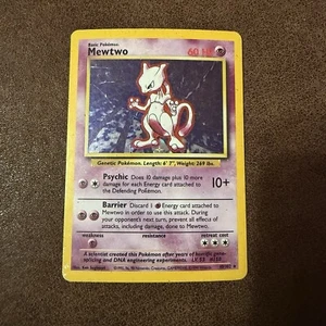 Juego de cartas coleccionables Pokémon Mewtwo Base Set 10/102 Holo Ilimitado Holo Raro - Imagen 1 de 2