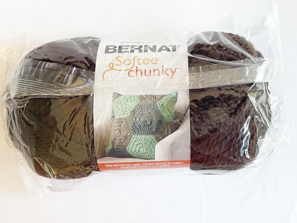 1 Skein Bernat Softee Chunky Yarn 057355351202 Dark Taupe Bulky