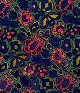 Antique Drawing Original Textile Drawing Blue Pink Flower Fabric Artwork Floral - Picture 1 of 8