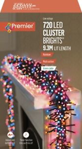 Premier 720 LED Cluster Multi-Action Christmas Tree Lights with Timer - Rainbow