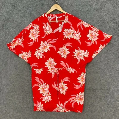 Seafolly Womens Top Size S Small Red Floral Loose Viscose Kaftan Tunic 31527 - Image 1 of 4