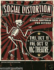 SOCIAL DISTORTION / LINDI ORTEGA / THE BITERS 2012 CHICAGO CONCERT TOUR POSTER