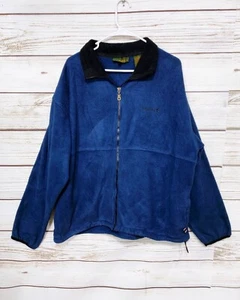 Timberland Mens Fleece Jacket Size XL Blue Full Zip Pockets Long Sleeve - Picture 1 of 6