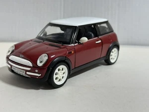 SUNNYSIDE 2001 MINI COOPER BURGUNDY 1:24 DIECAST MODEL CAR 6" NEW NO BOX - Picture 1 of 12