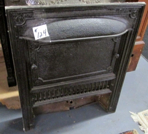 GOOD ANTIQUE ARTS & CRAFTS FULL IRON SURROUND W/COVER IN BLACK ESTATE # 124 Cover