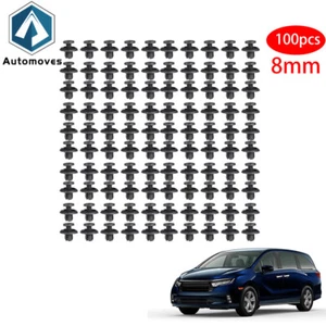 100 Piezas 8mm Nylon Remaches Retenedor Parachoques Guardabarros Clips Nuevo Para Honda Acura - Imagen 1 de 9