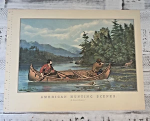 Currier und Ives Druck 1952 American Hunting Life in the Woods 16x11 Reprint - Bild 1 von 4