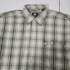Timberland Shirt Mens Large Green Plaid Button Front Long Sleeve 100% Cotton