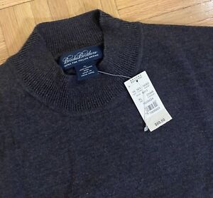 NWT Brooks Brothers Italian Merino Wool Charcoal Gray Turtleneck Sweater Sz XL