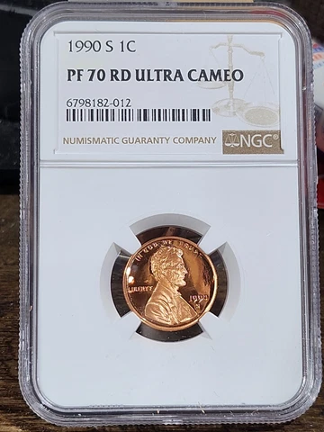 1990 S Lincoln 1c, NGC Certified PF 70 UCAM RD, "PERFECT", 012 Cover