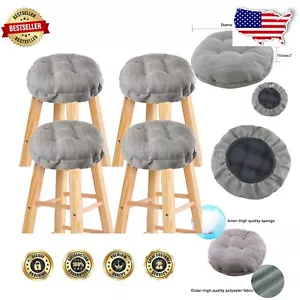 Comfortable 4-Pack Bar Stool Cushions - Beige Polyester for Ultimate Relaxation - Picture 1 of 9