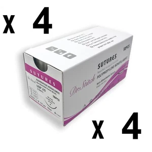 Paquete de 48 suturas quirúrgicas de entrenamiento monofilamento de polipropileno estéril veterinario-Med-Den - Imagen 1 de 13
