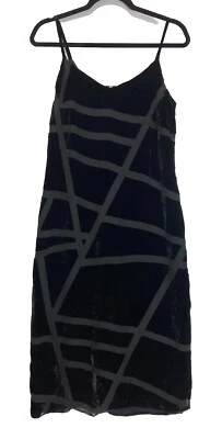 Vestido de Cóctel Tessuto Vintage Talla 8 Negro Terciopelo Burnout Hada Capricho Años 90 Foto 1 de 4