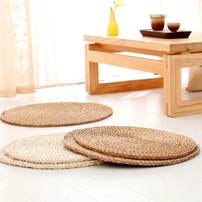 Eco Corn Husk Cattail Hassock Round Pad Mat Tatami Floor Chair Seat Cushion Home - Image 1 of 4