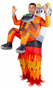 Aufblasbar Rakete Man Erwachsene Neuheit Kostüm Outfit Huckepack Raum Rakete - Bild 1 von 1