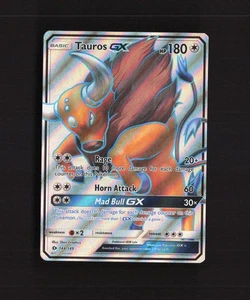 Tauros GX 144/149 Sun & Moon Full Art Ultra Rare Holo Pokemon Card NM - Picture 1 of 10