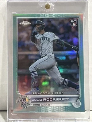 2022 Topps Chrome Update Julio Rodriguez Rookie Debut Aqua /250 USC165 - Image 1 of 2