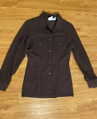 Maggie Lawrence women's juniors brown ribbed blazer jacket top small vintage - Image 1 of 4