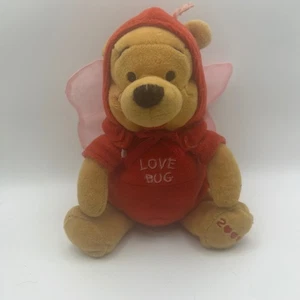 Disney Winnie the Pooh Love Bug Peluche Rojo Sudadera con Capucha Alas 2000 De Colección - Imagen 1 de 4