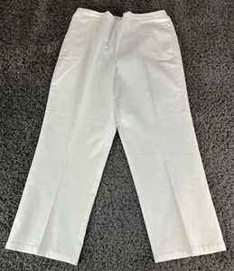 Alfred Dunner White Pull-On Pants Womens 14 Straight Leg Proportioned Short NWT - Picture 1 of 13