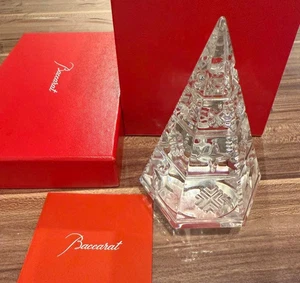 Rare Baccarat Christmas Tree Object Figurine Crystal Glass 8"x8"x13" With Box - Picture 1 of 4