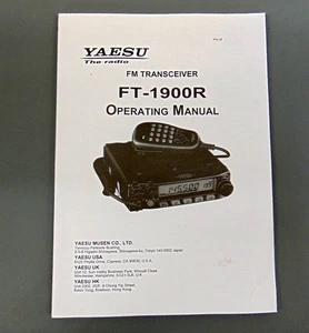 Transceptor Jamón Yaesu FT-1900R MANUAL IMPRESO ORIGINAL No es una copia - Imagen 1 de 2