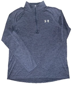 Under Armour Uomo Activewear Blu Nero Manica Lunga Heatgear Sciolto 1/2 Zip Medium - Foto 1 di 7