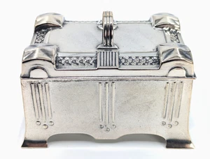 Antike Jugendstil SZANDRIK Österreich-Ungarn versilberte Deckeldose, ca. 1905 - Bild 1 von 19