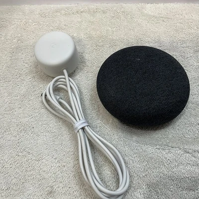 Google Home Nest Mini-pre Owned, Gray Hub With White Charger Cord Model H2C - Image 1 of 2