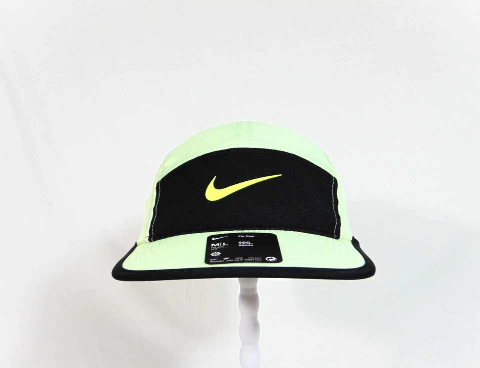 Nike Dri-FIT Fly Unstructured Swoosh Cap Barely Volt Black Sz M/L FB5624-701