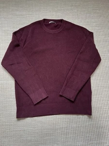 Zara Burgundy Chunky Knit Cotton Sweater L - Picture 1 of 5