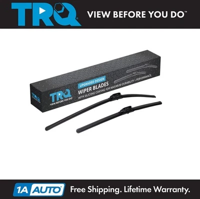 TRQ 挡风玻璃擦拭刀片 17 & 26 英寸硅胶涂层防水擦拭器 — 第 1/4 张图片