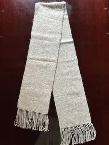 Light Gray Soft Alpaca Camargo Fringed Scarf/Wrap Peru - Picture 1 of 5