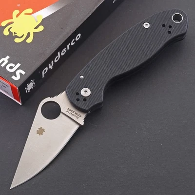 High Quality 223 Black G10 Handle Satin White Blade Tactical Pocket Fold Knife - Image 1 of 4